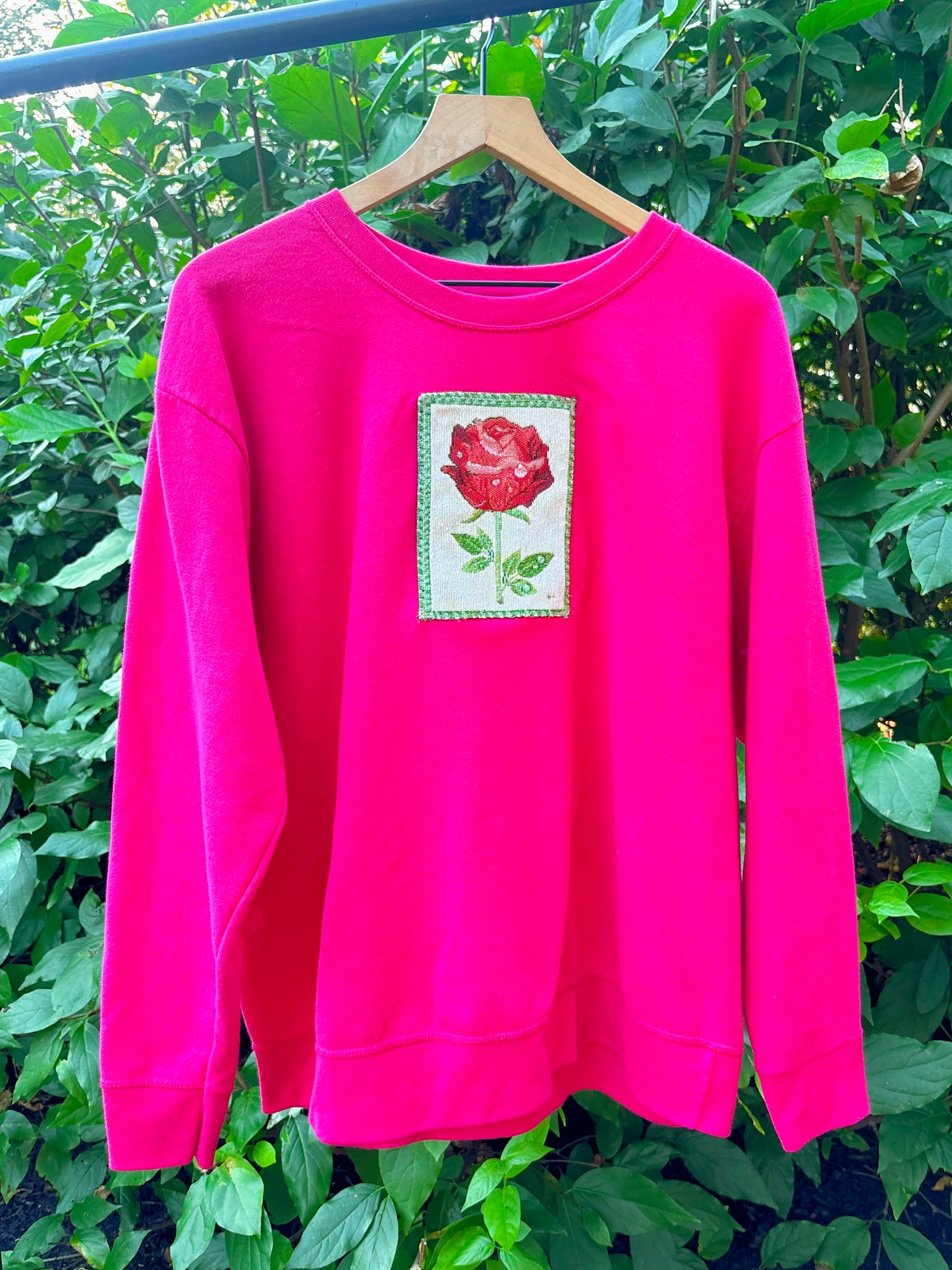 Upcycled Rose Sweatshirt 🌹
