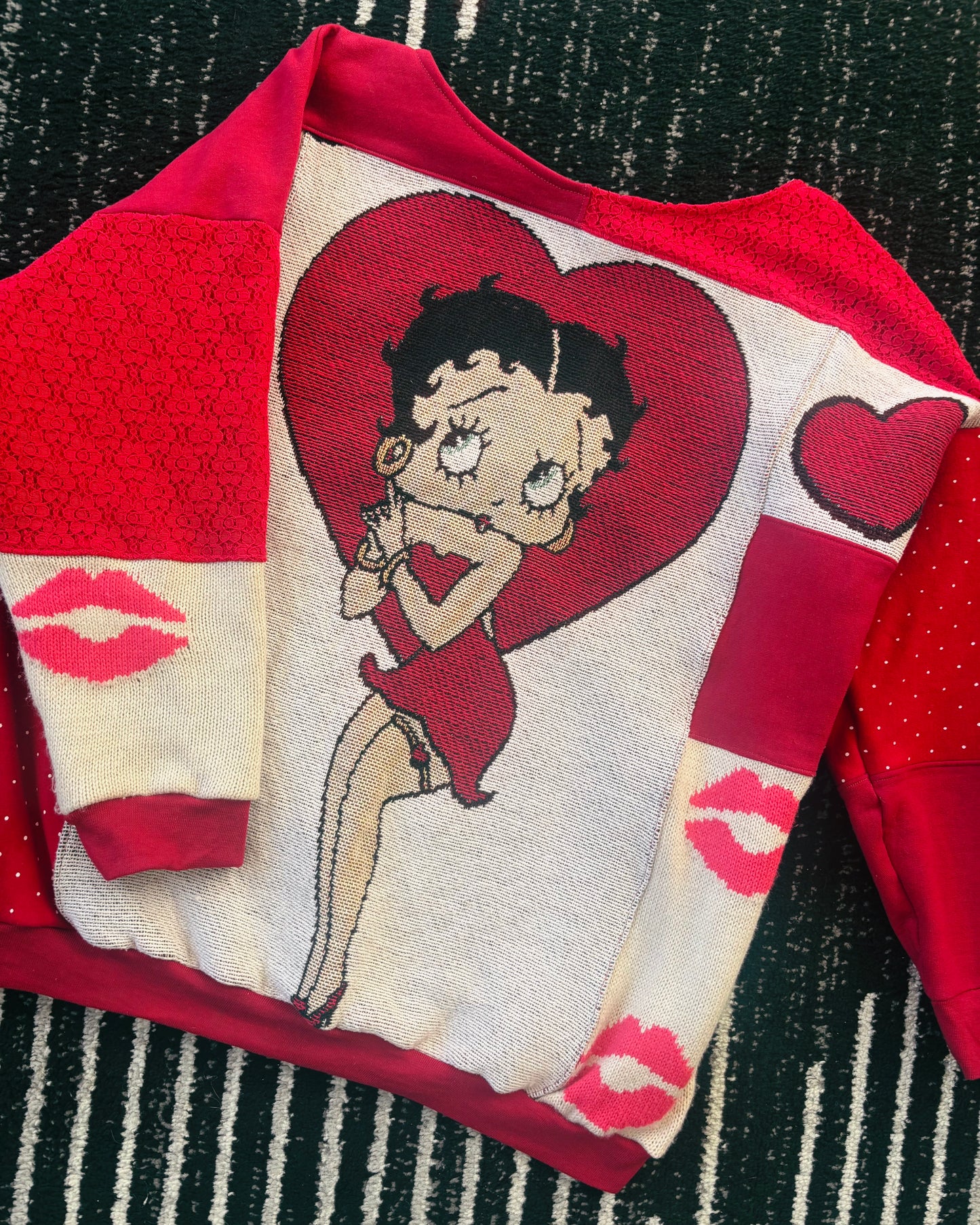 Upcycled Betty Boop Lover Girl Crewneck