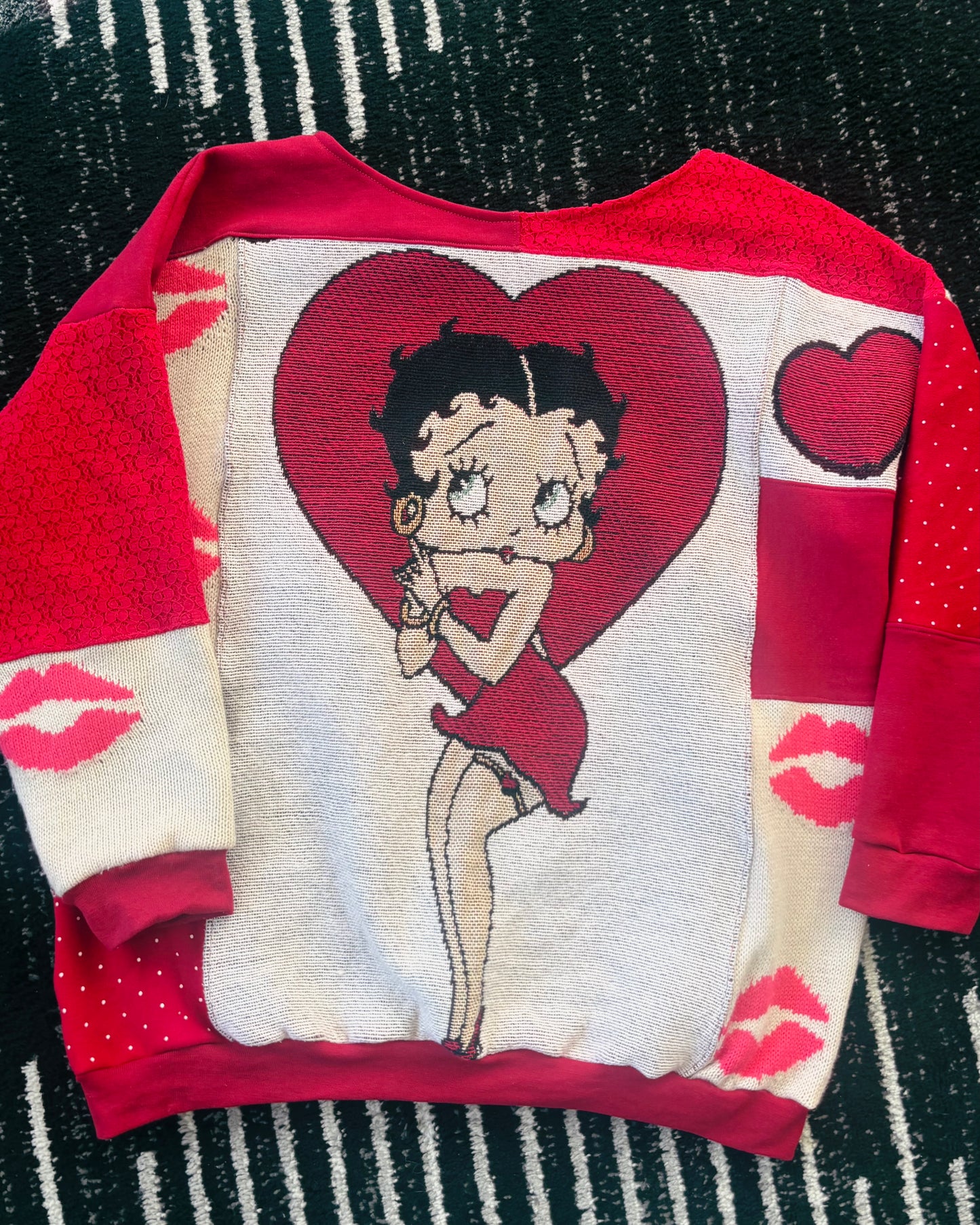 Upcycled Betty Boop Lover Girl Crewneck