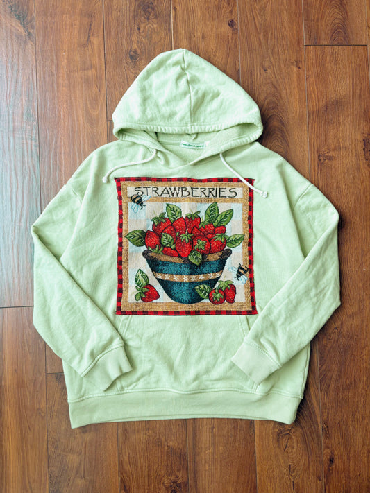One-of-a-Kind Upcycled Strawberry Hoodie
