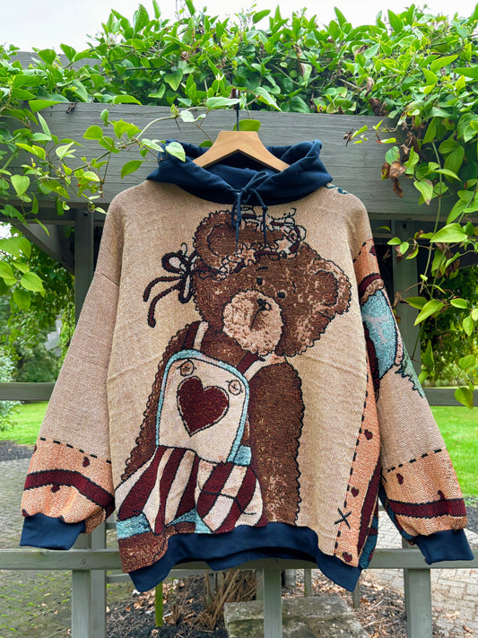 Upcycled Terrific Teddy Hoodie 🧸🤎