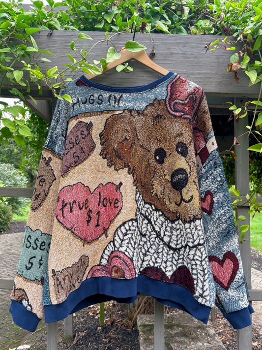 Upcycled Love Bear Crewneck 🧸🎀
