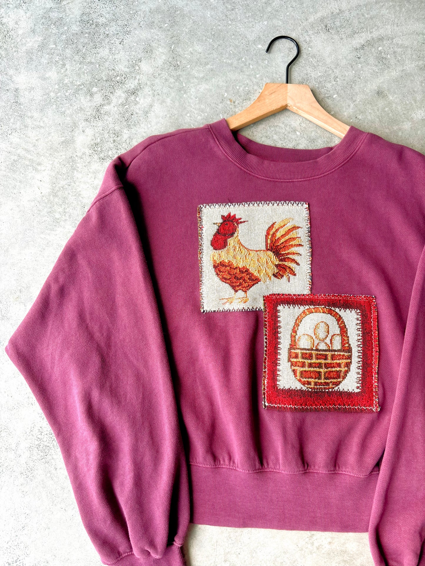 Upcycled Chicken & Eggs Crewneck