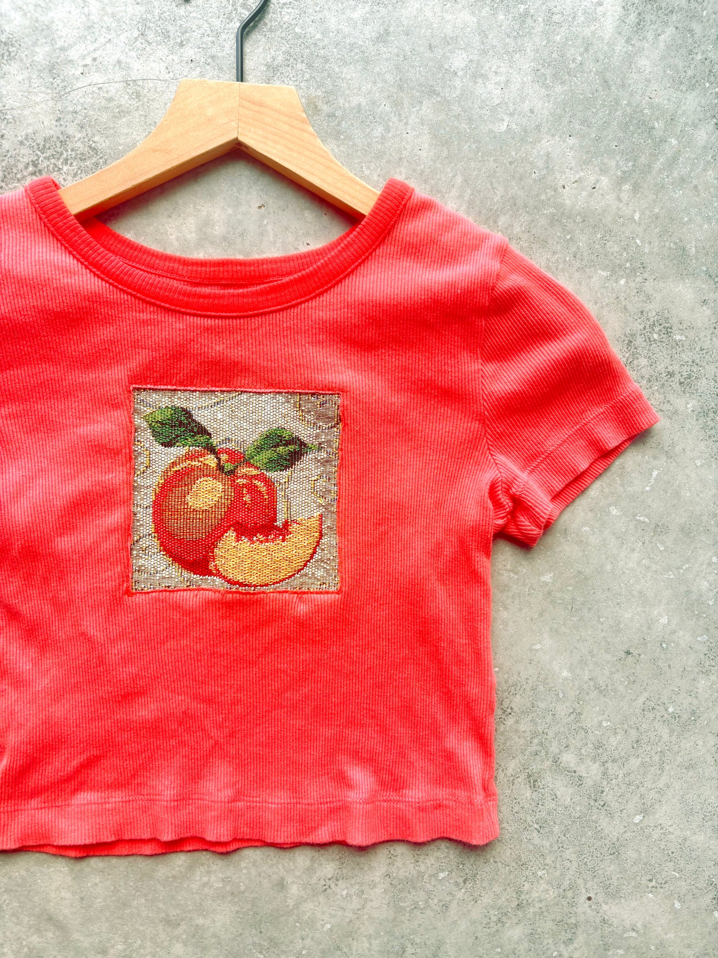 Upcycled Peaches Baby Tee