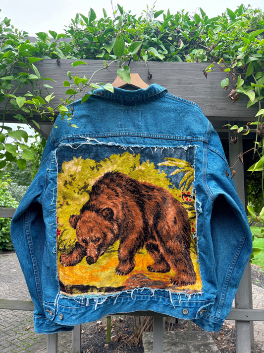 Upcycled Twin Bear Vintage Denim Jacket 🐻💙