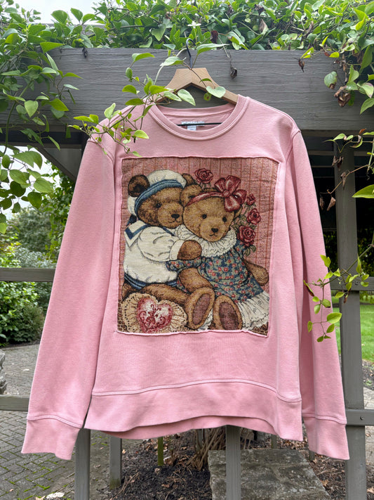 Upcycled Teddy Lovers Crewneck 🧸🌹