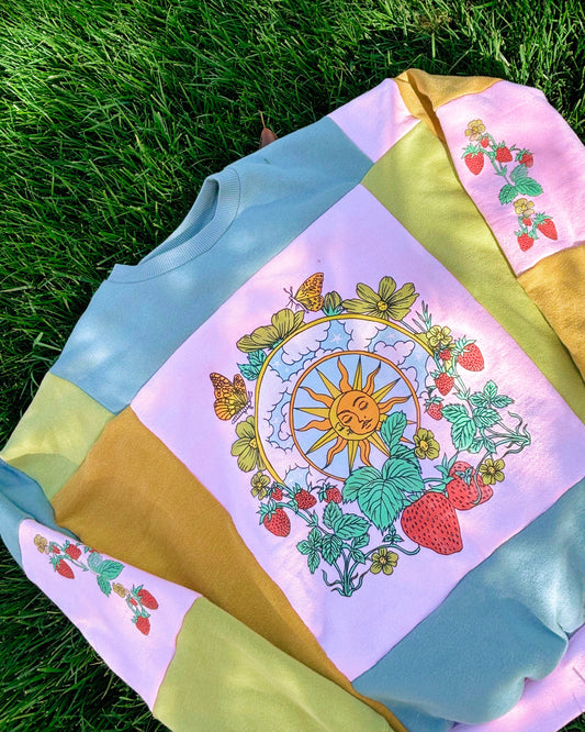 Strawberry Fields Forever Patchwork Crewneck