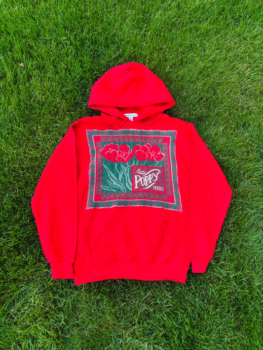 Upcycled Poppy Hoodie🌹