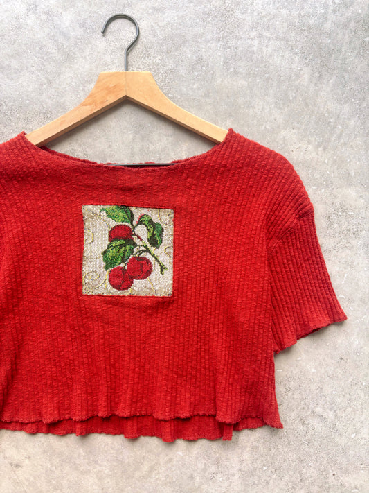 Upcycled Plums Cropped Tee