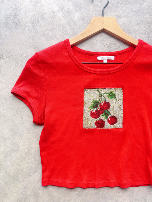 Upcycled Cherries Baby Tee
