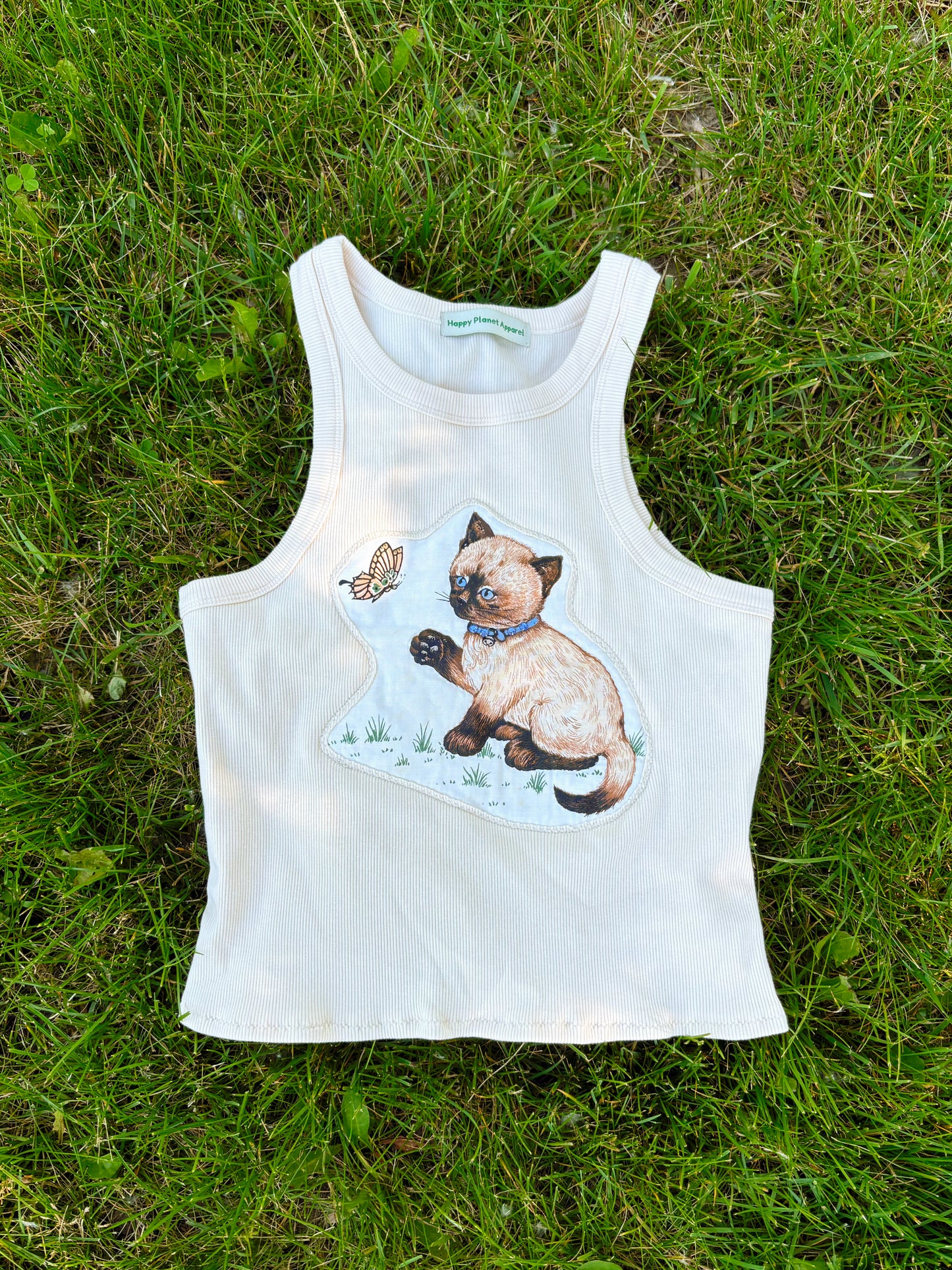 Upcycled Cat Tank Top 🐈‍⬛🦋