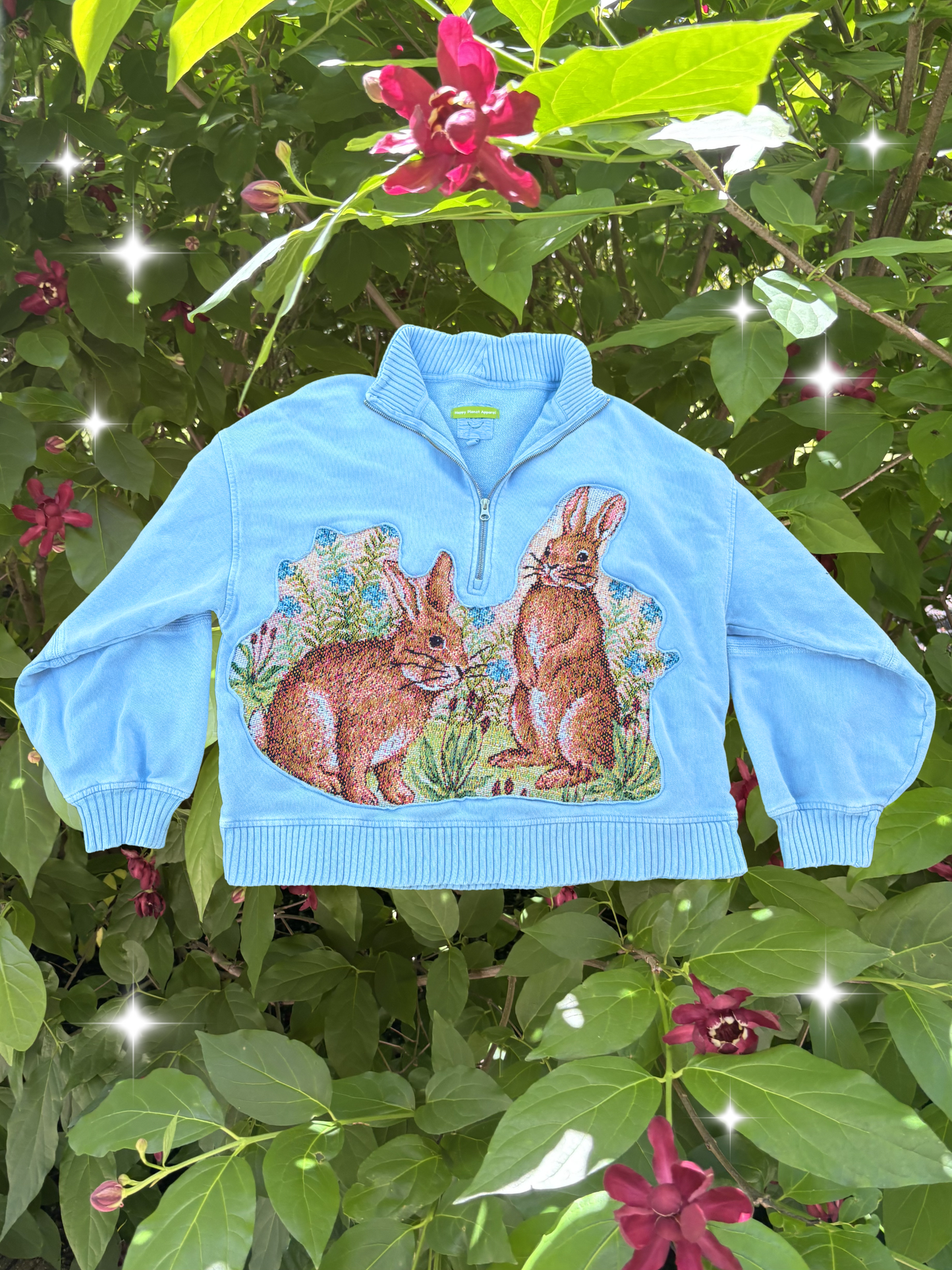 Upcycled Bunny Crewneck 🐰🩵