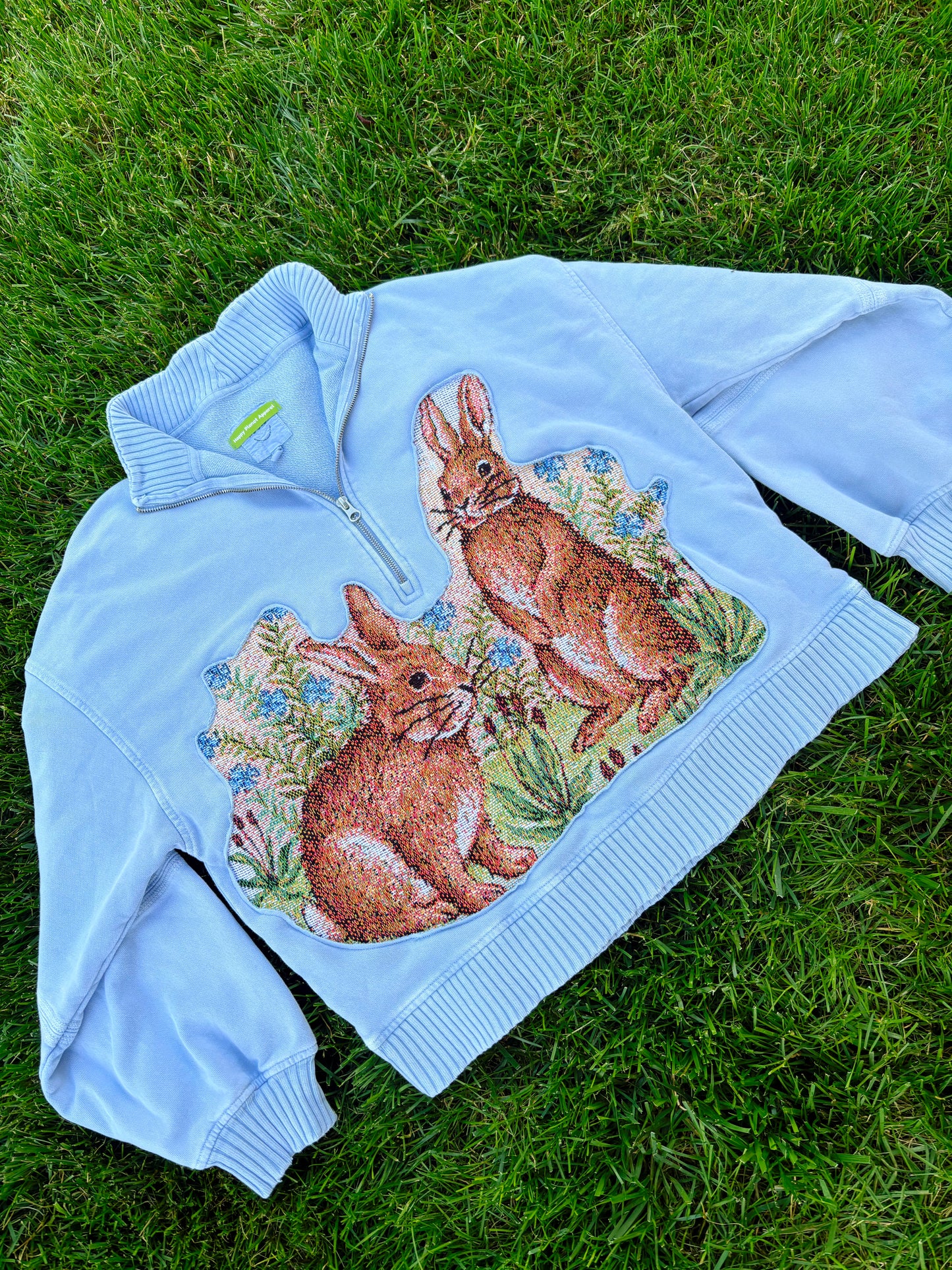 Upcycled Bunny Crewneck 🐰🩵