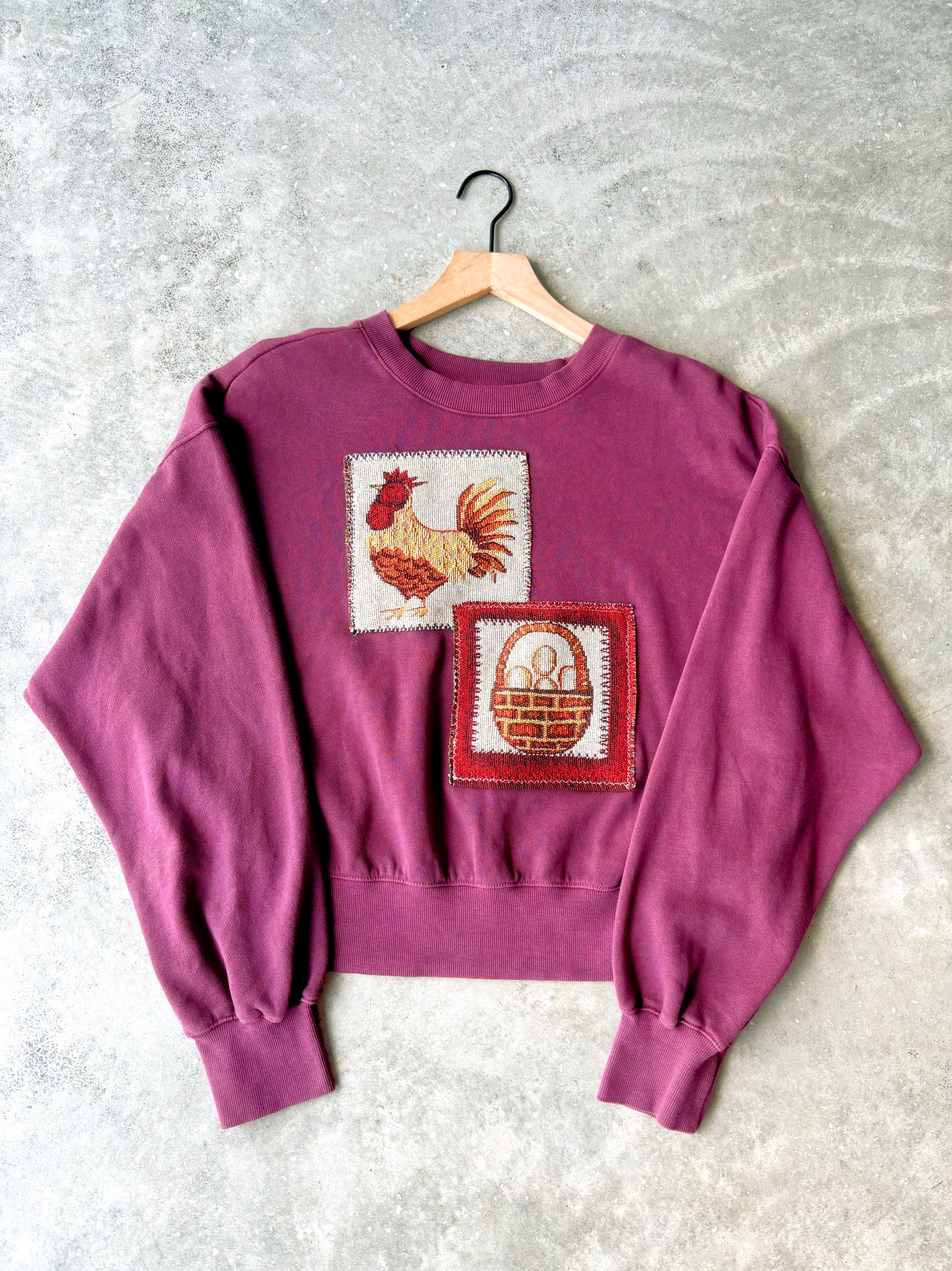 Upcycled Chicken & Eggs Crewneck