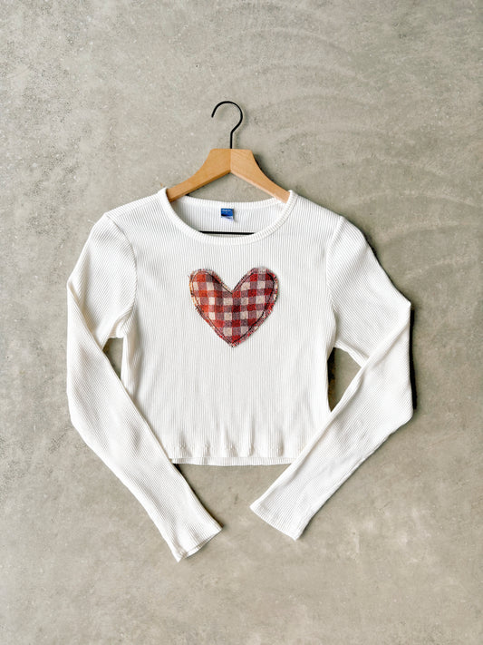 Upcycled Heart Long Sleeve Top