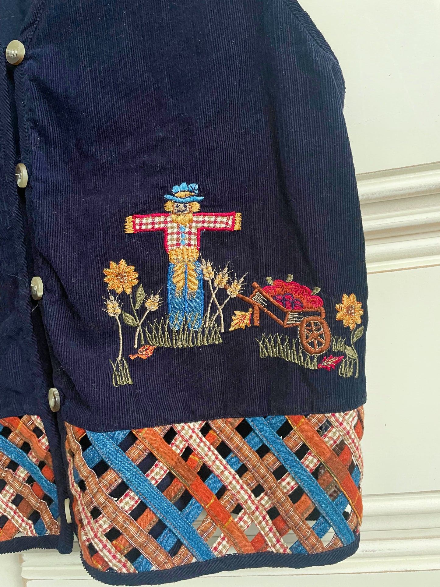 Vintage Corduroy Embroidered Vest