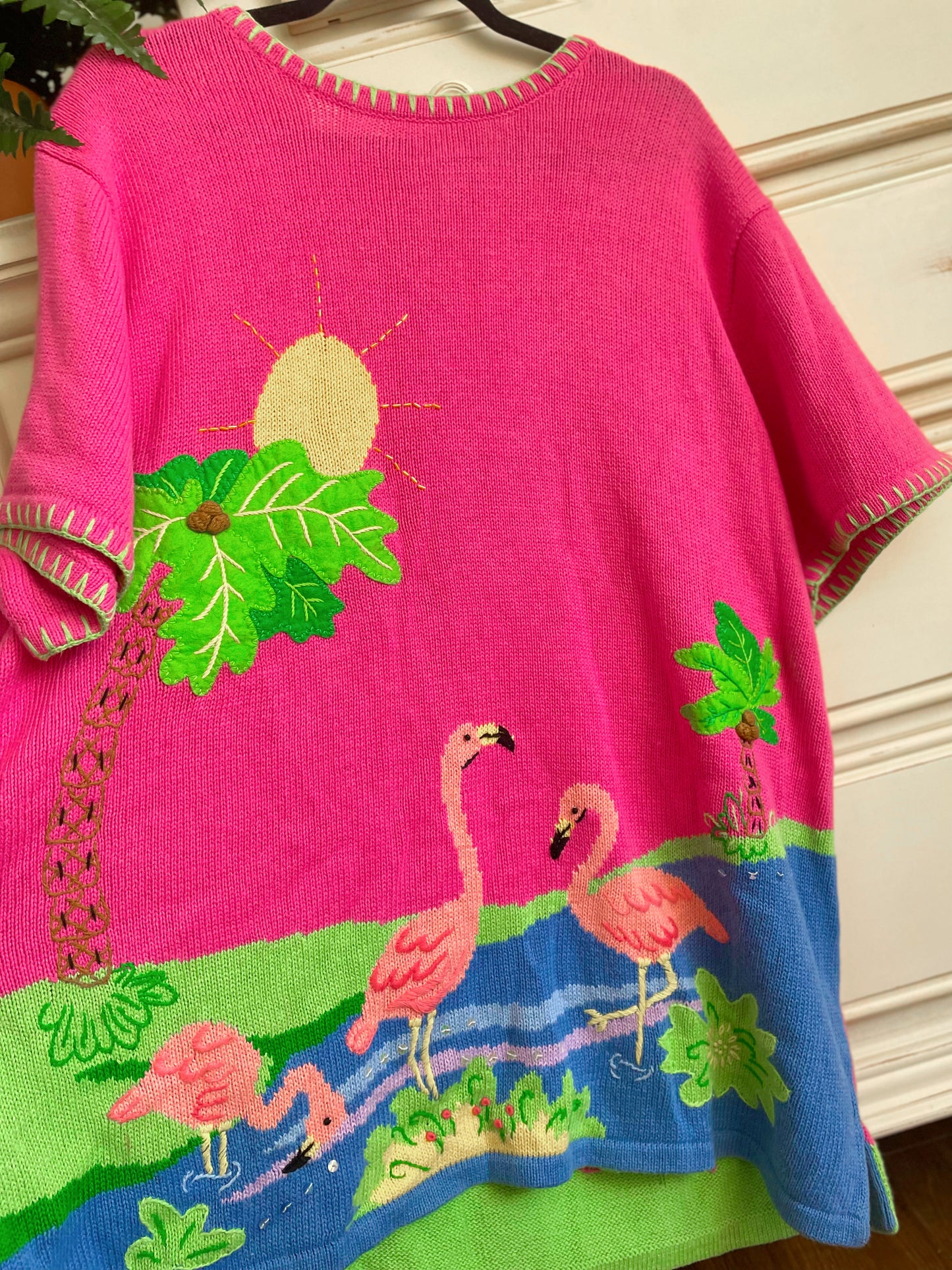 Vintage Flamingo Sunset Sweater Top