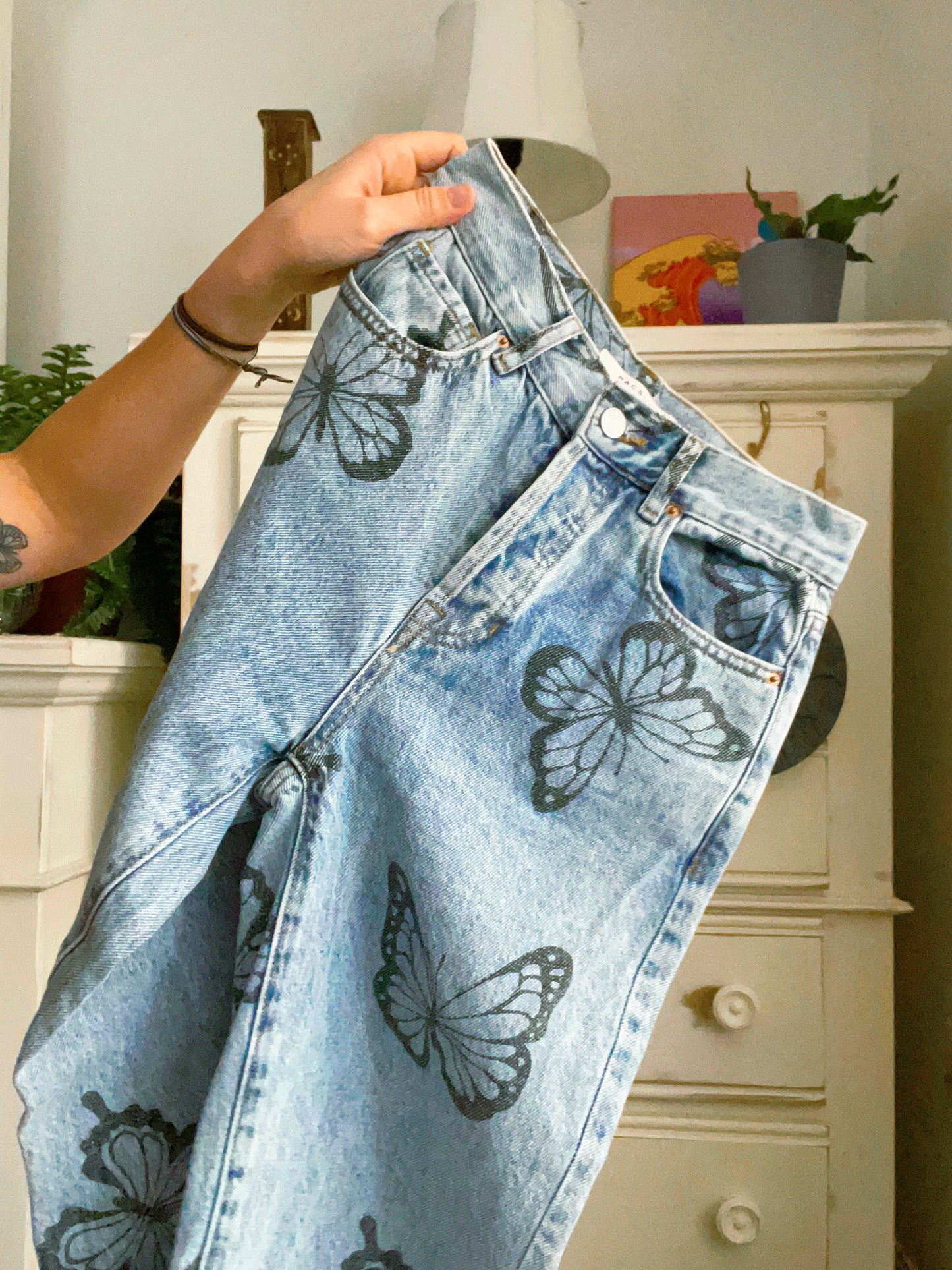 Butterfly High Rise Button-Fly Jeans