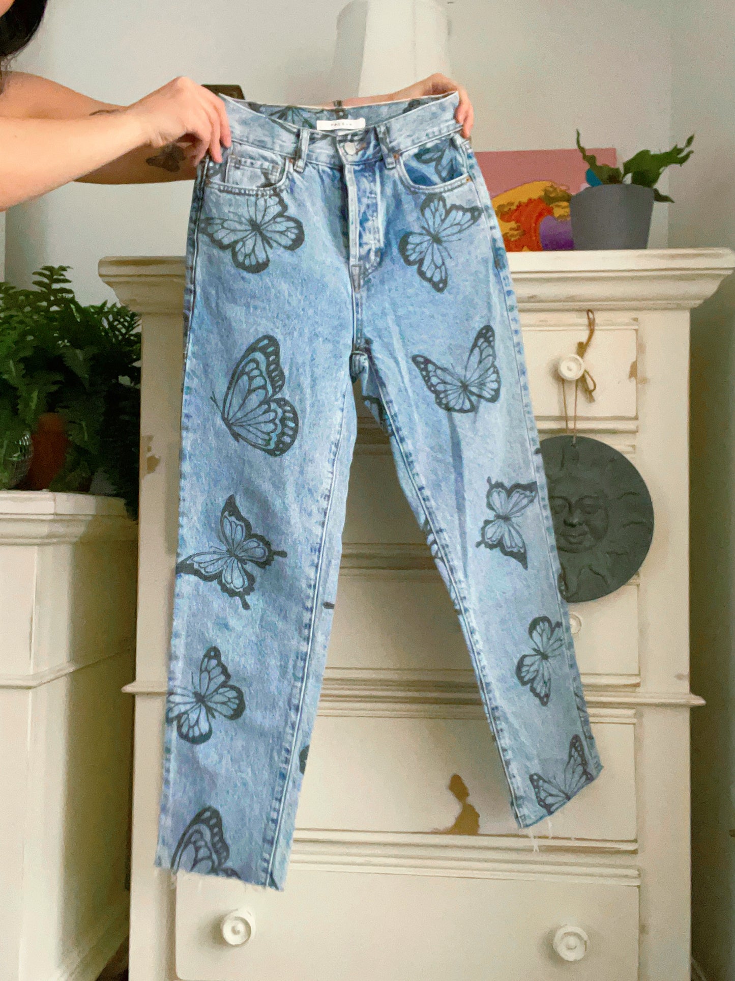 Butterfly High Rise Button-Fly Jeans