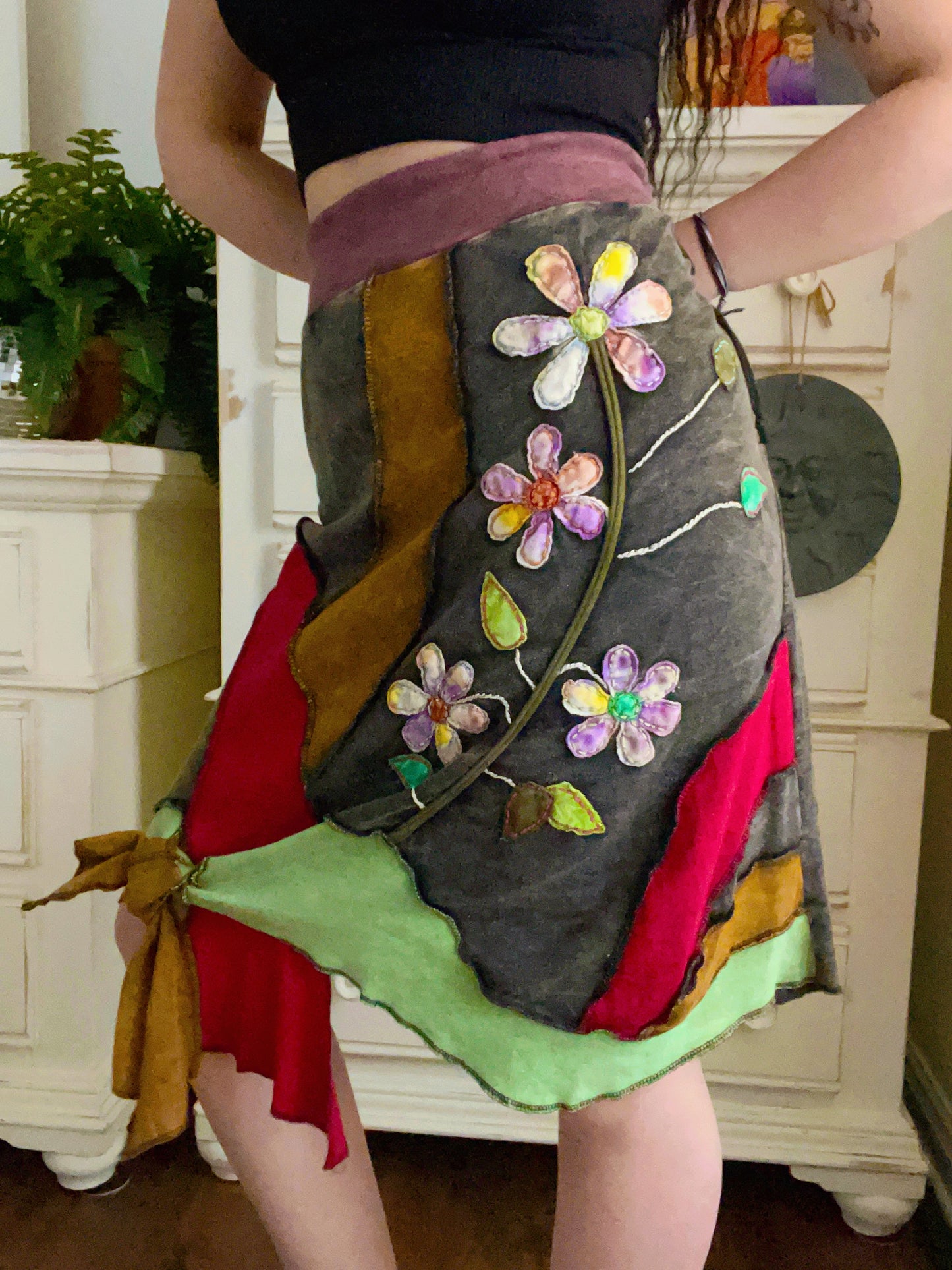 Floral Patchwork Skirt