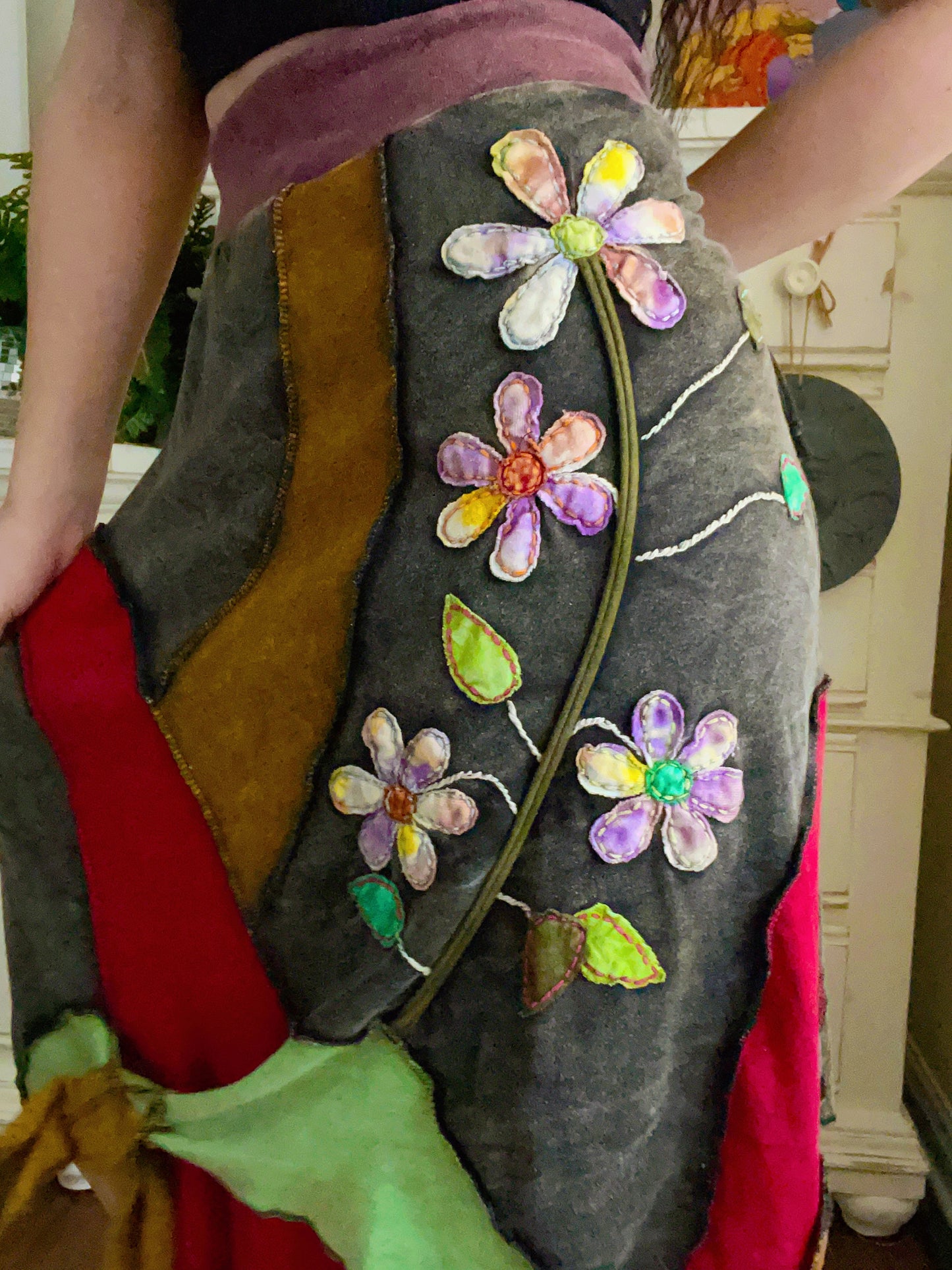 Floral Patchwork Skirt