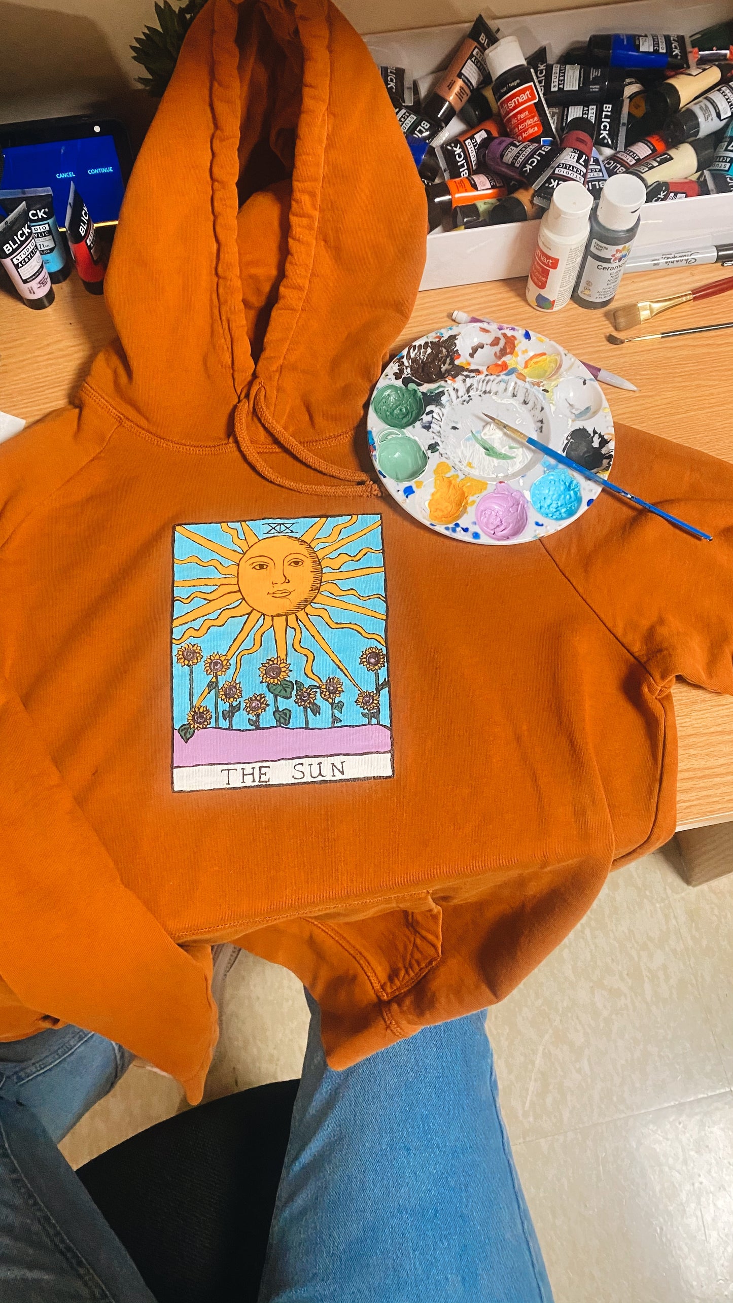 Sun Tarot Painted Hoodie